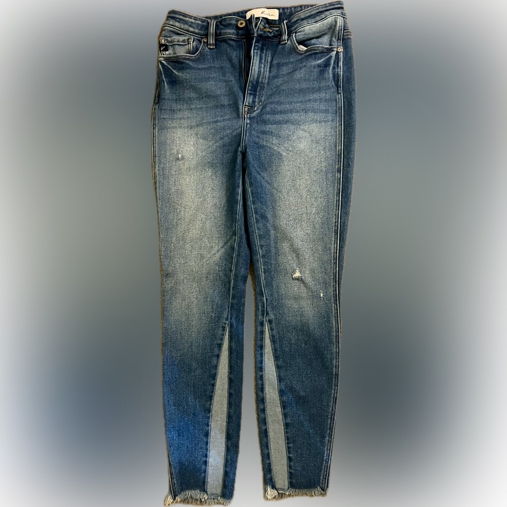 KanCan High-Rise Split-Hem Distressed Skinny Jeans (Size 9/28)